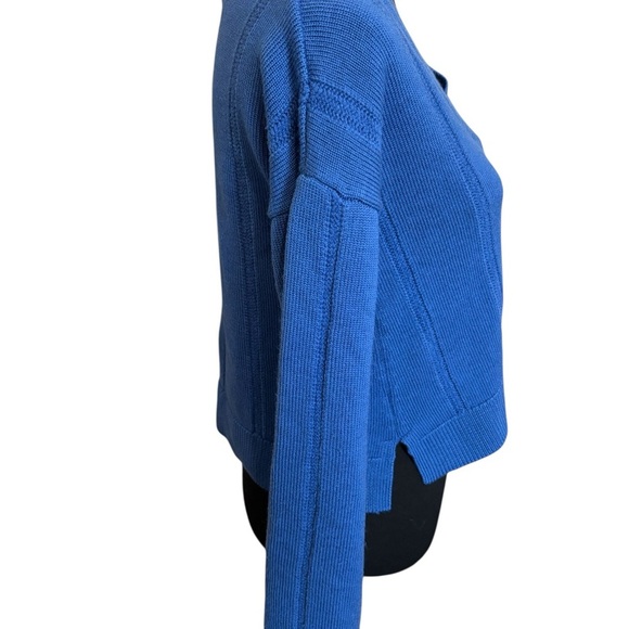 Derek Lam Denim Women’s 100% Wool V-Neck Sweater Boxy Knit Blue Size XS - Picture 7 of 10